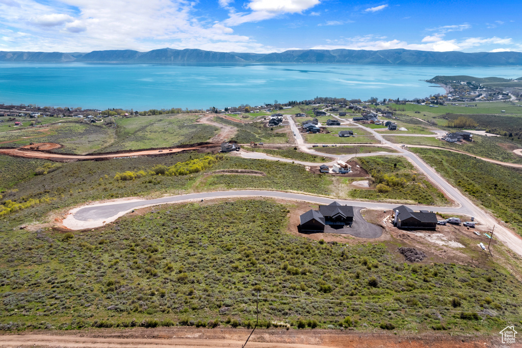 Drone / aerial view of a water and mountain view
