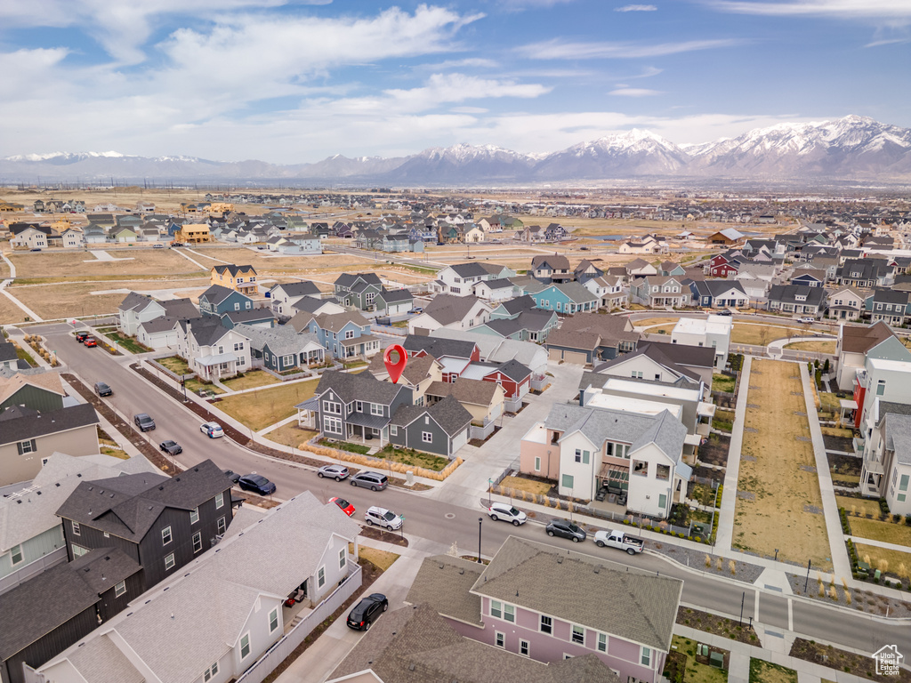 Aerial view with a mountain view and a residential view