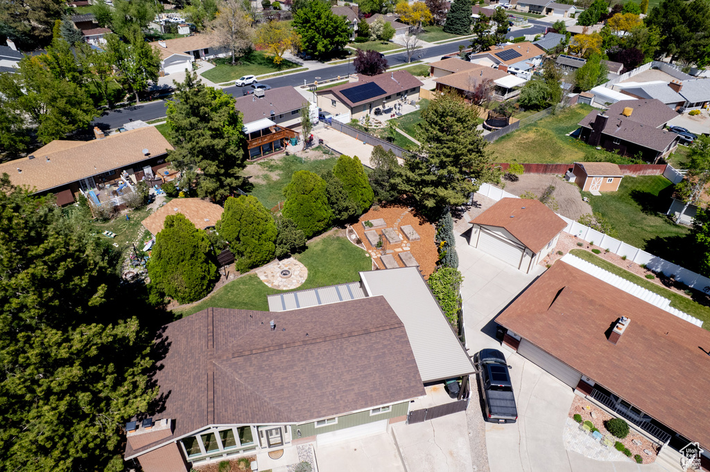 Bird\\\'s eye view with a residential view