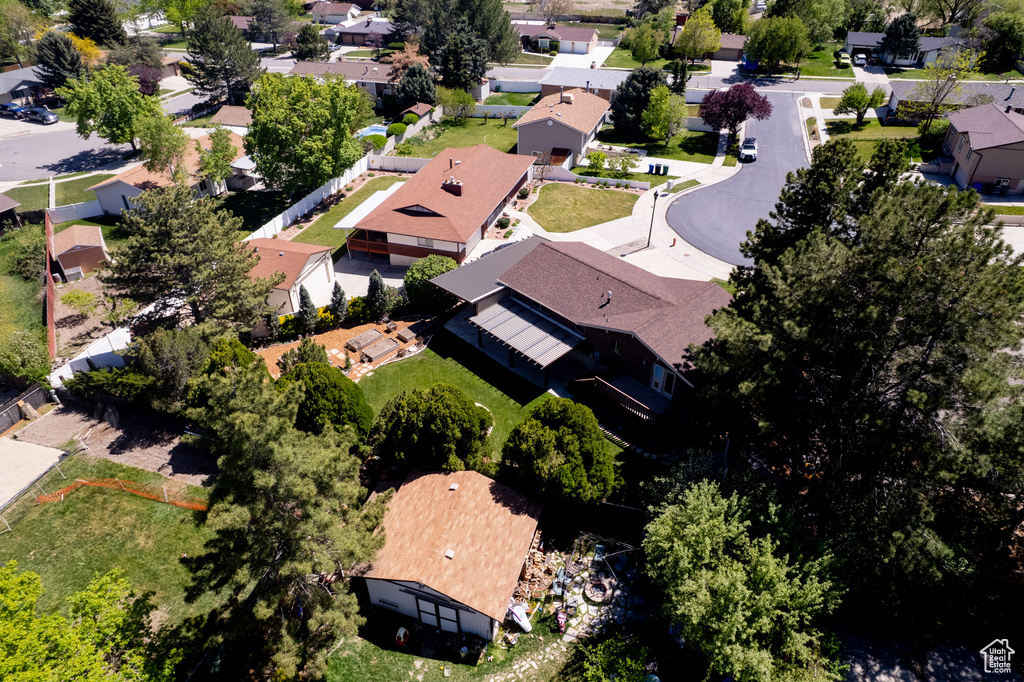 Bird\\\'s eye view with a residential view
