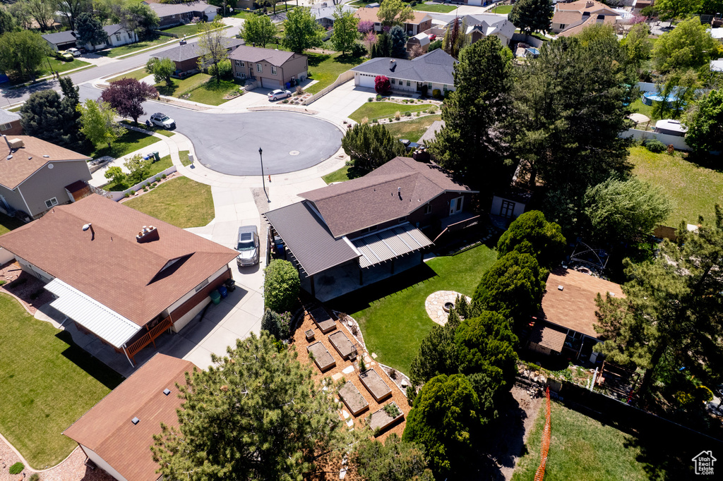 Aerial view with a residential view