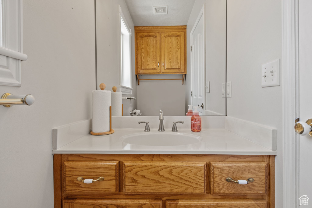 Bathroom featuring vanity and visible vents