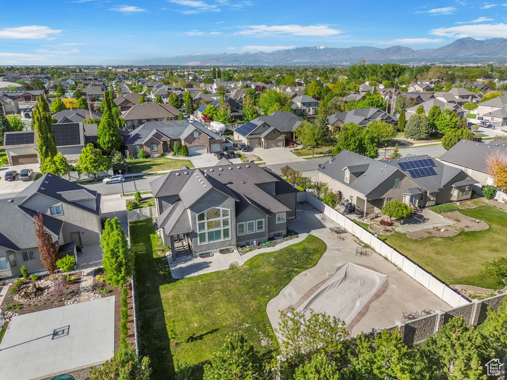 Aerial view with a mountain view and a residential view