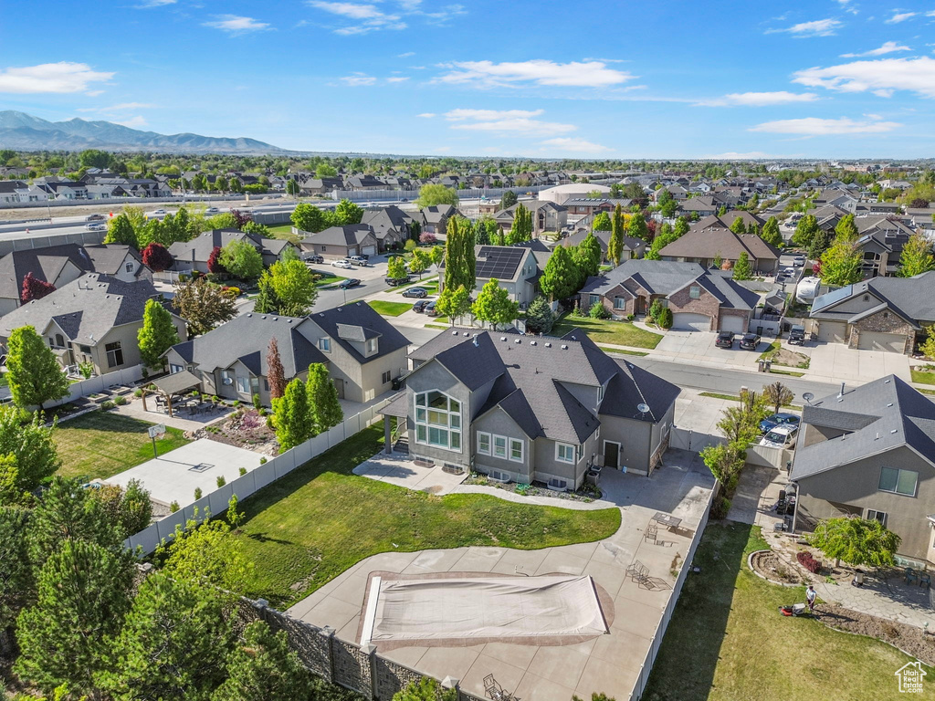 Aerial view with a mountain view and a residential view