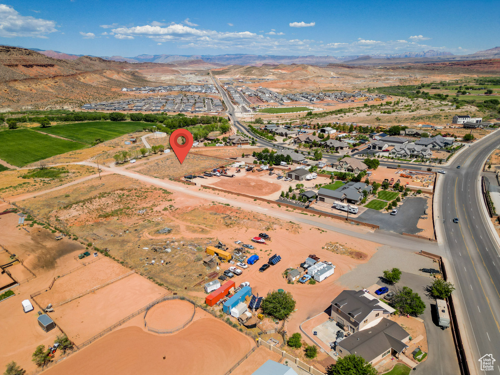 Birds eye view of property featuring a residential view and a mountain view