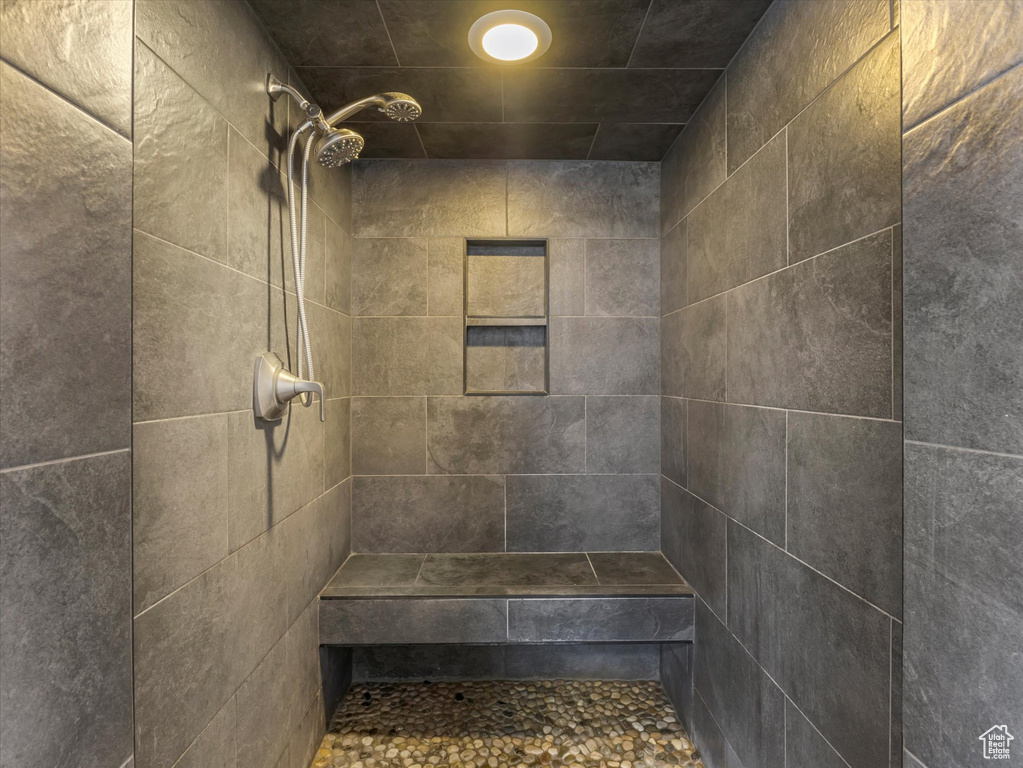 Bathroom with tiled shower