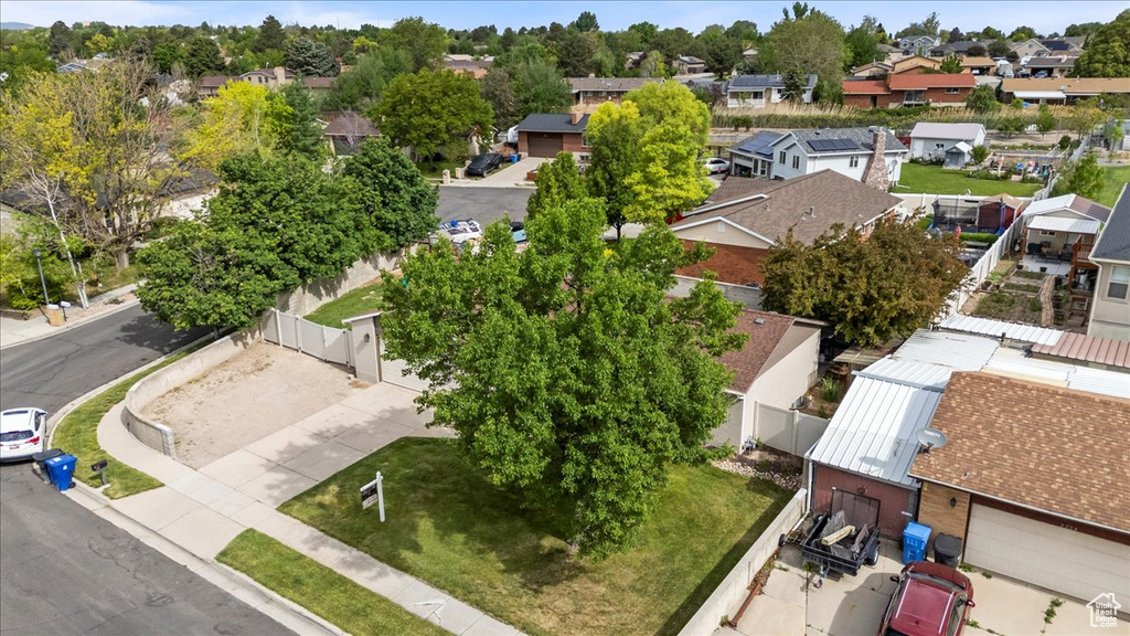 Aerial view of residential area