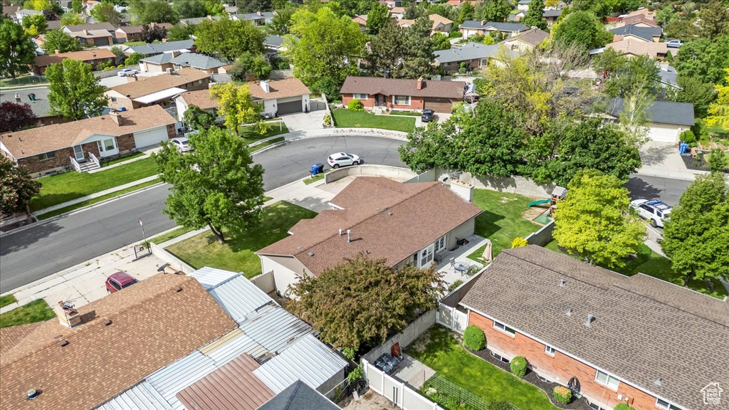 Aerial view of residential area