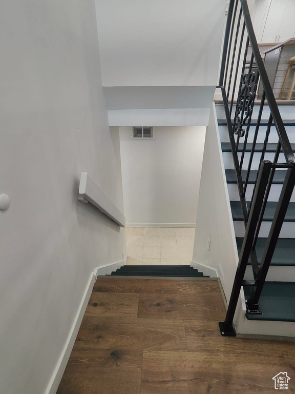 Staircase with baseboards
