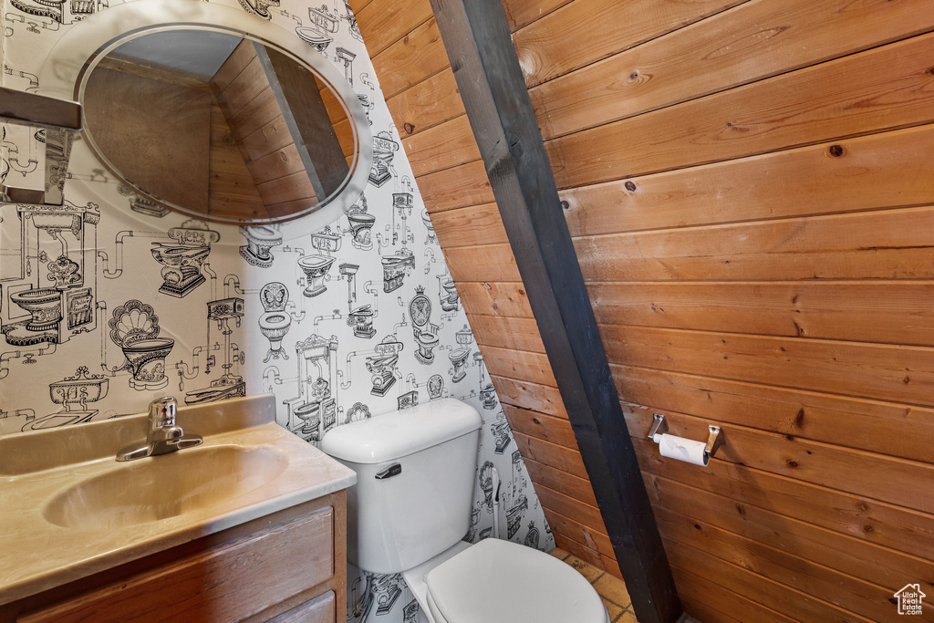 Bathroom with vanity and toilet