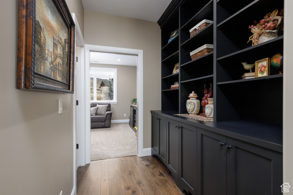 Hallway featuring light hardwood / wood-style floors