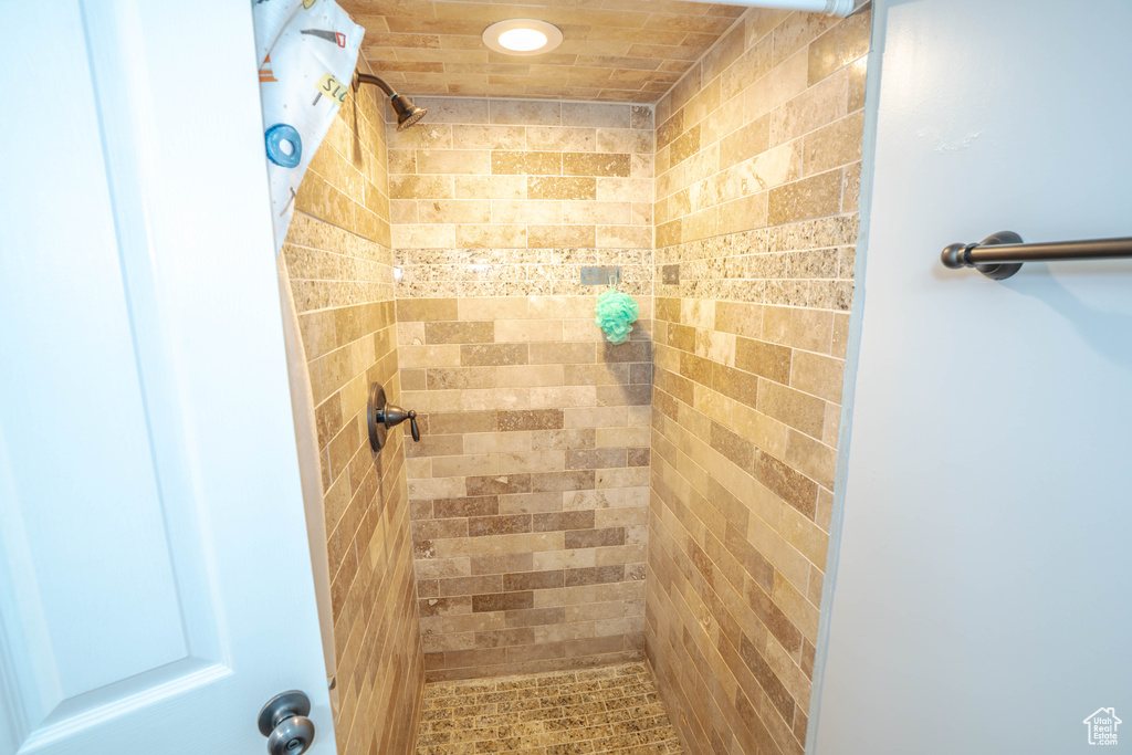 Bathroom with a stall shower
