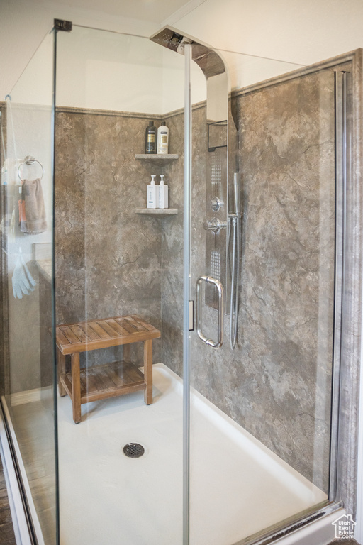 Bathroom with a shower stall