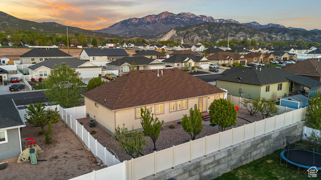 Bird's eye view with a residential view and a mountain view
