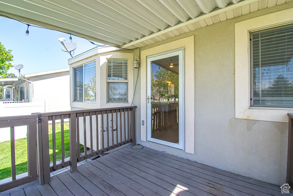 Wooden deck with fence