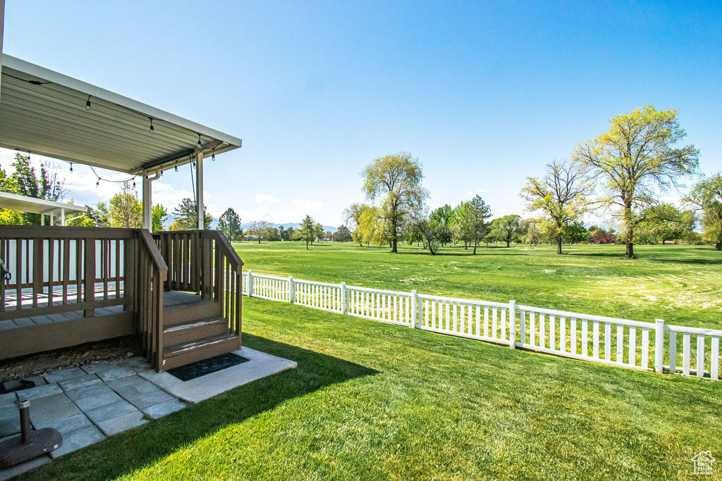 View of yard with fence