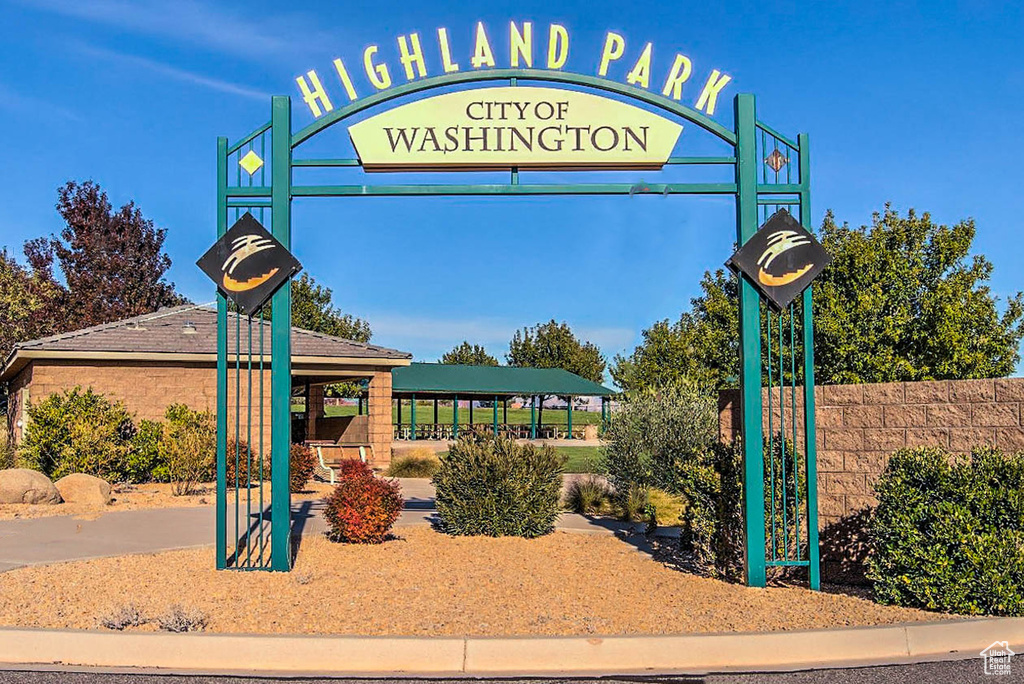 View of property's community featuring a gazebo and fence