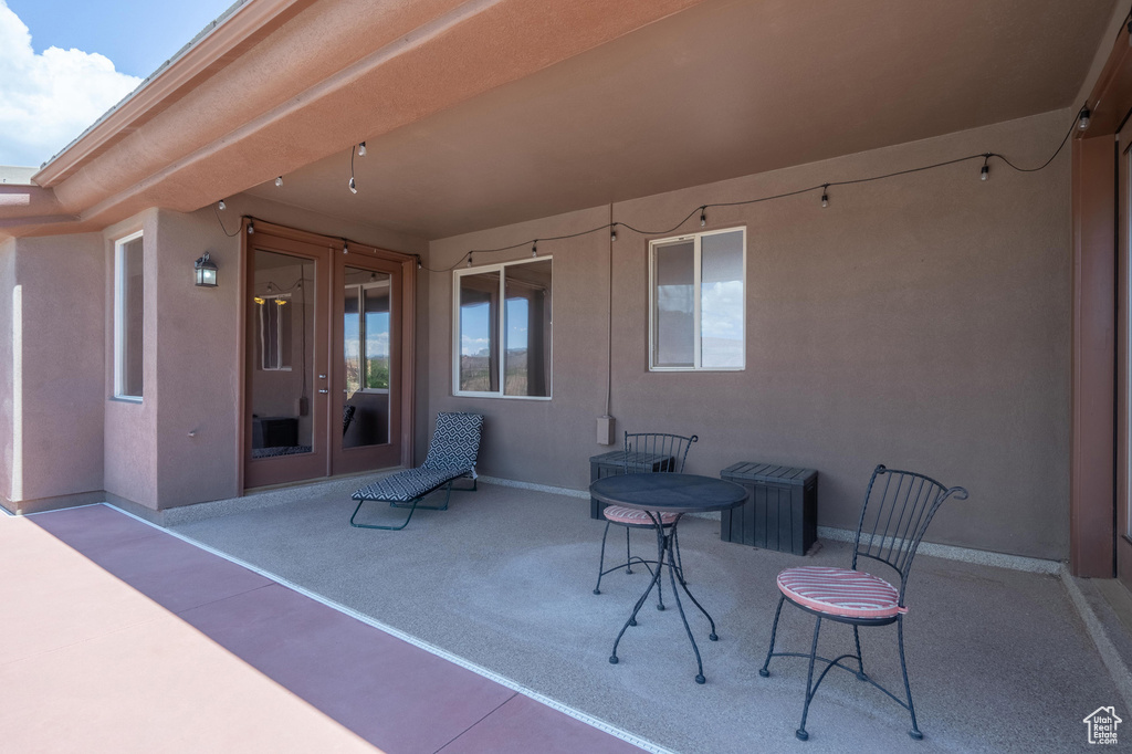 View of patio with french doors