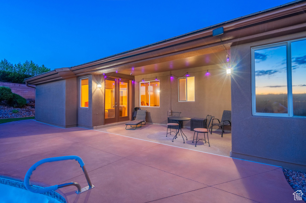 Exterior space featuring french doors