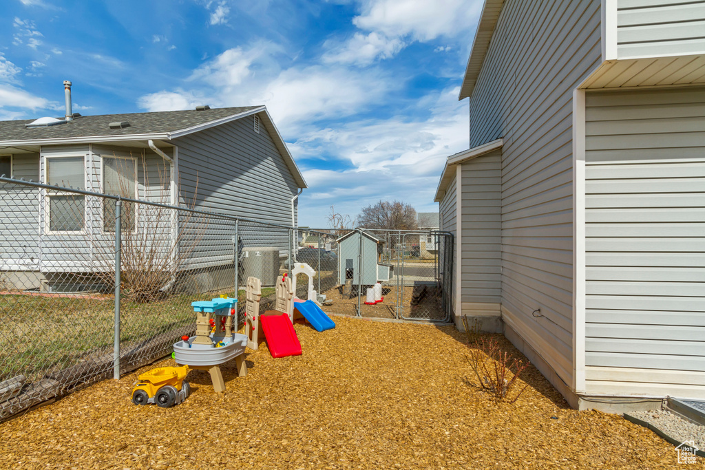 Exterior space featuring fence