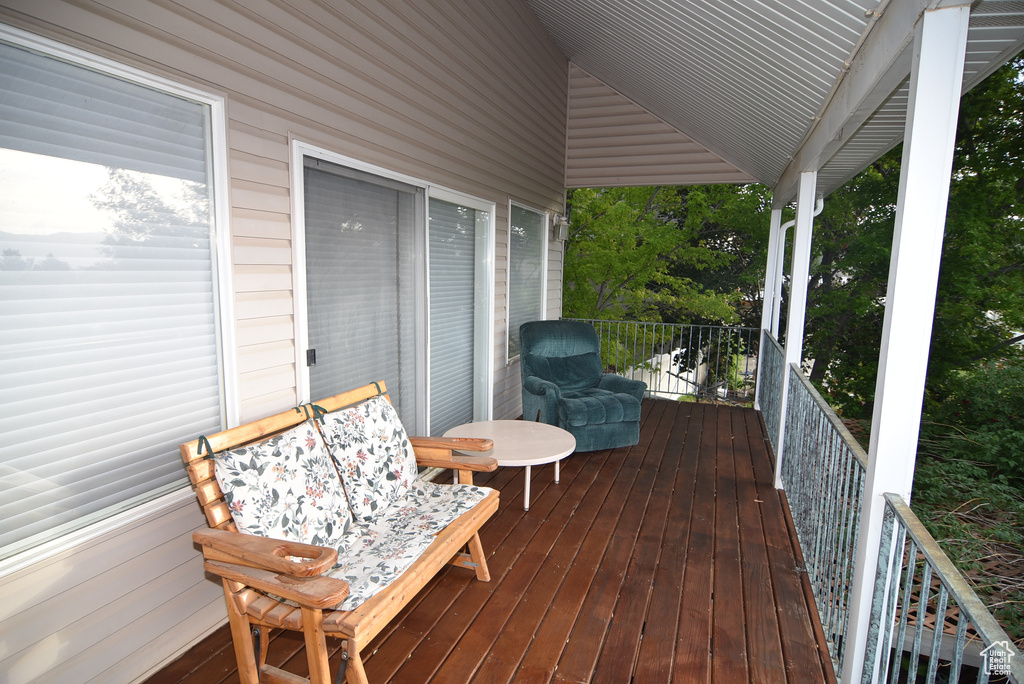 View of wooden deck