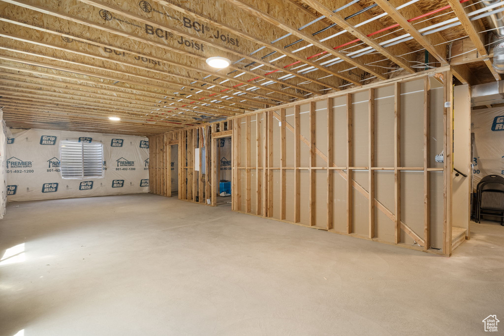 View of unfinished basement