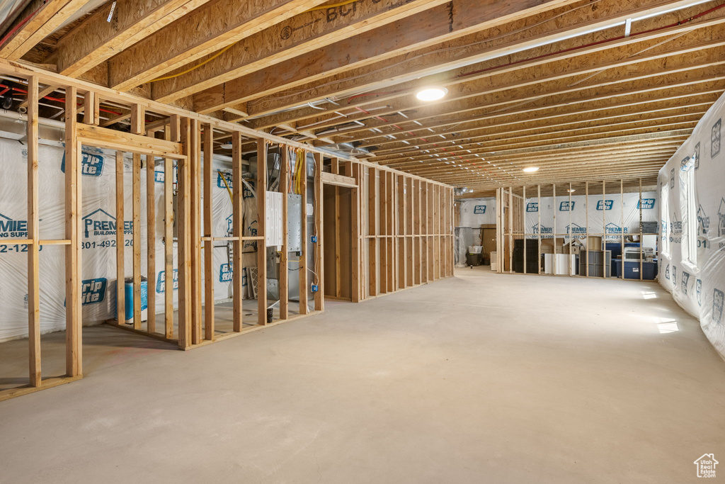 View of unfinished basement