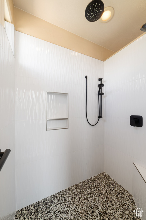 Full bathroom with a tile shower