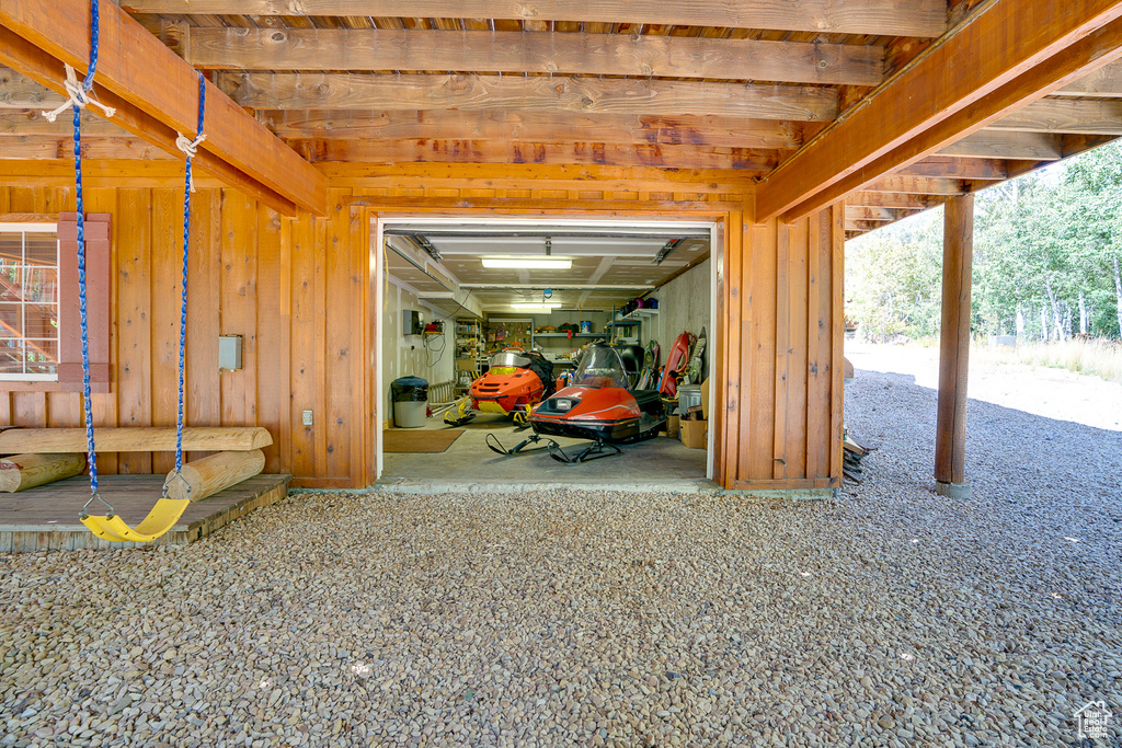 View of garage