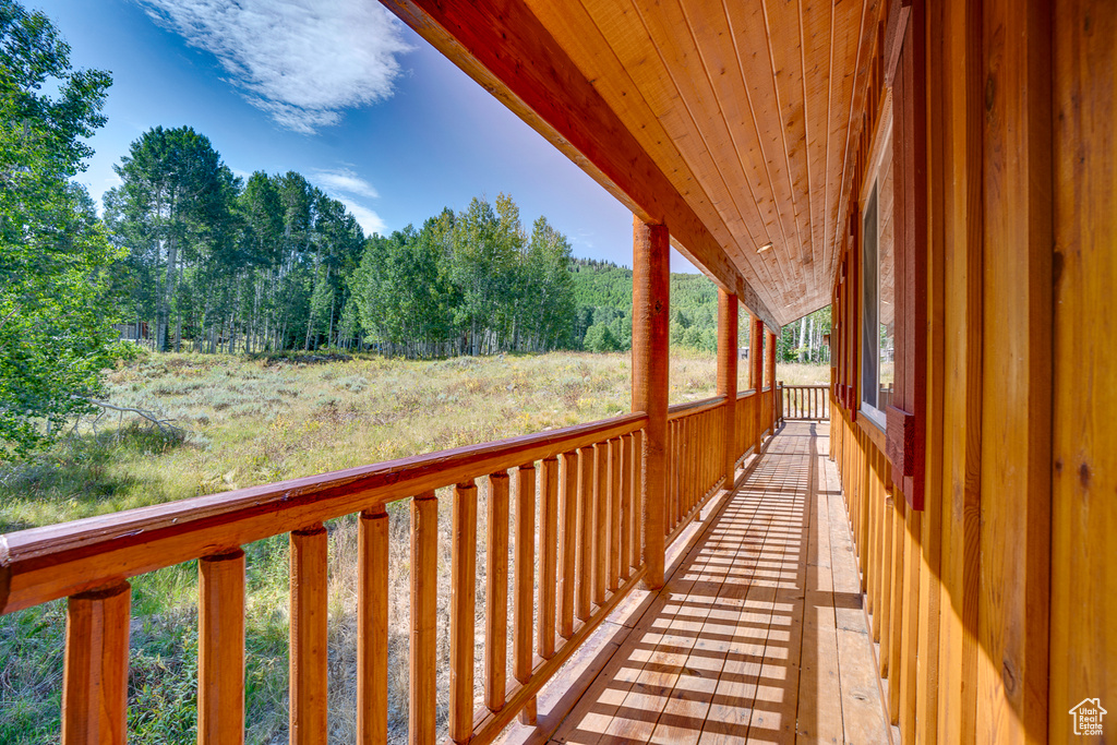 View of wooden deck