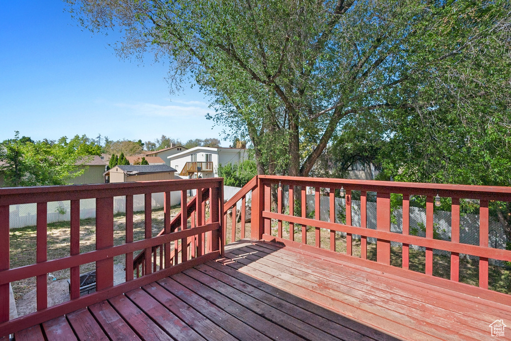 View of wooden deck