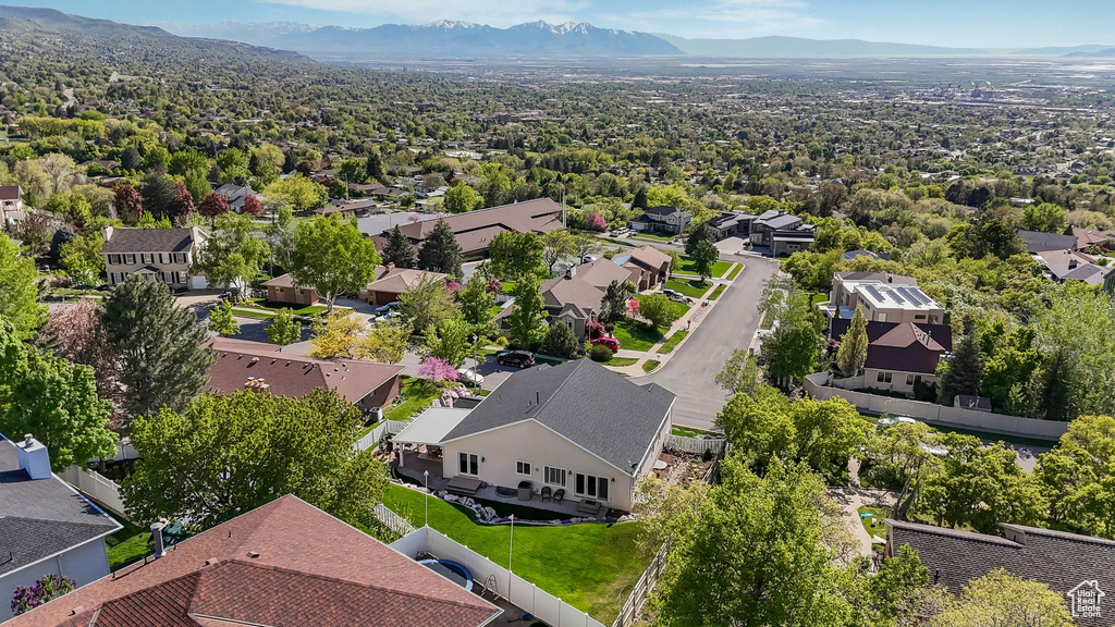 Bird\'s eye view featuring a mountain view and a residential view