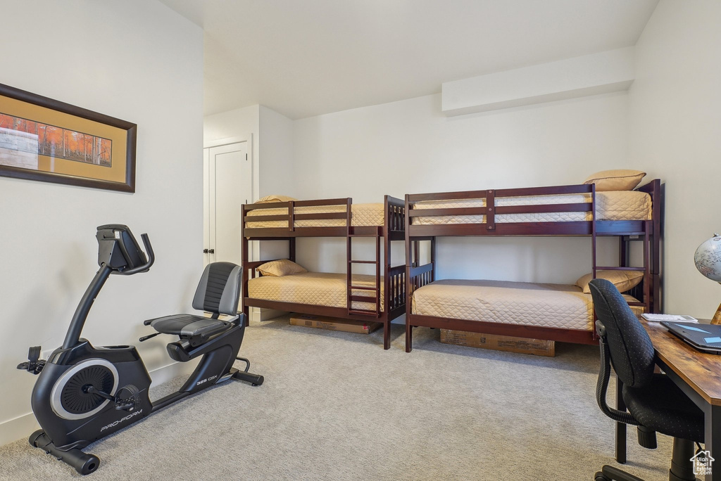 Bedroom with carpet floors