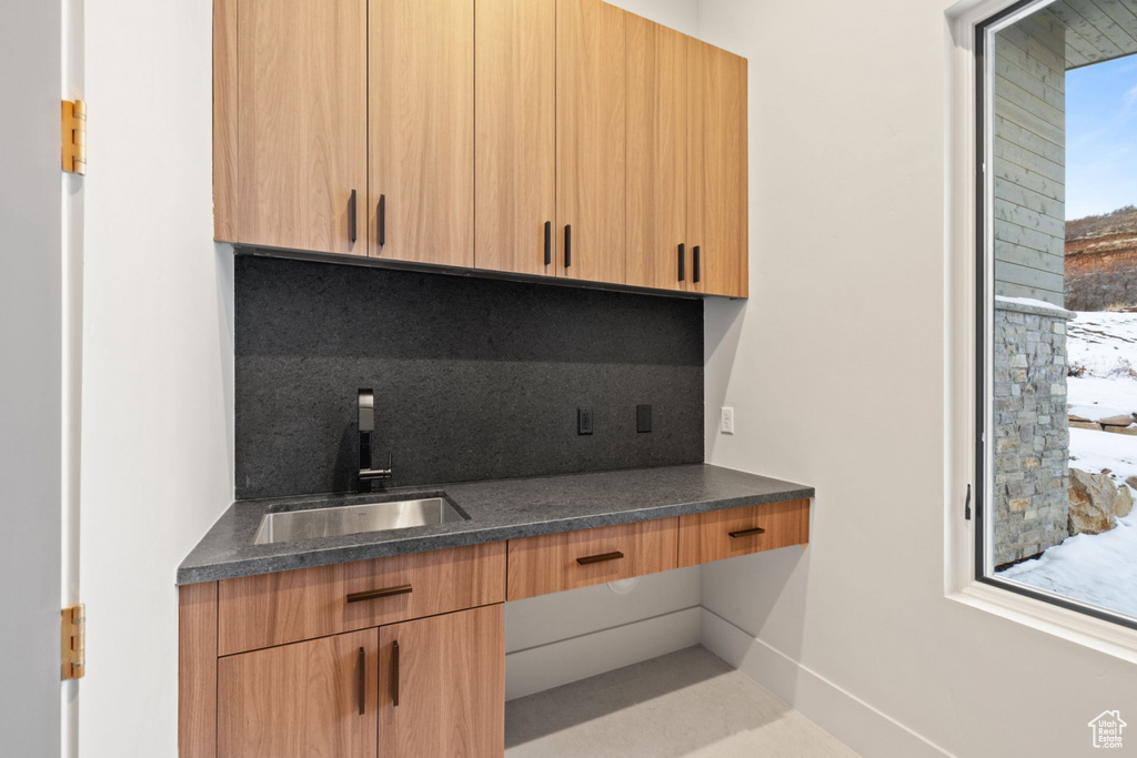 Interior space featuring a sink
