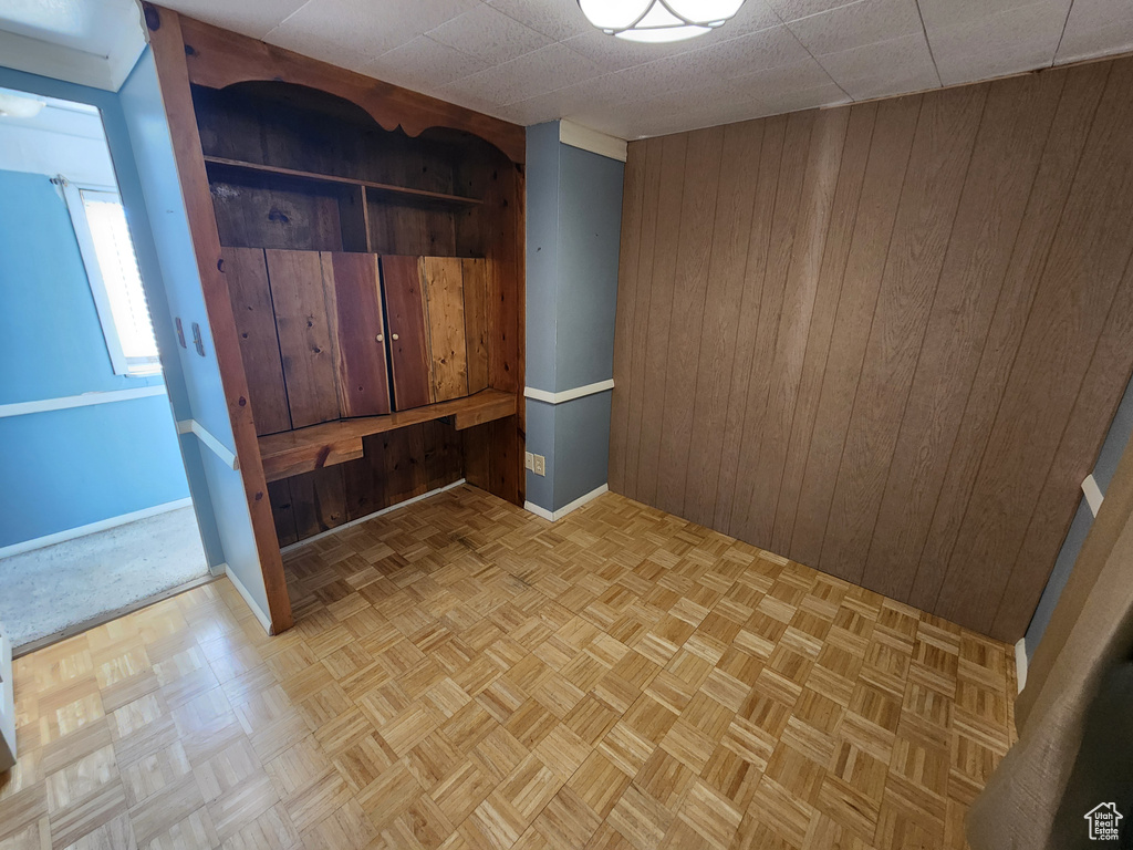 Interior space with wooden walls
