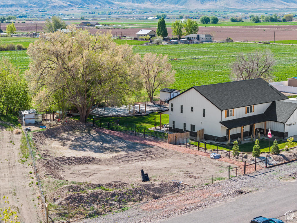Drone / aerial view with a rural view and a mountain view