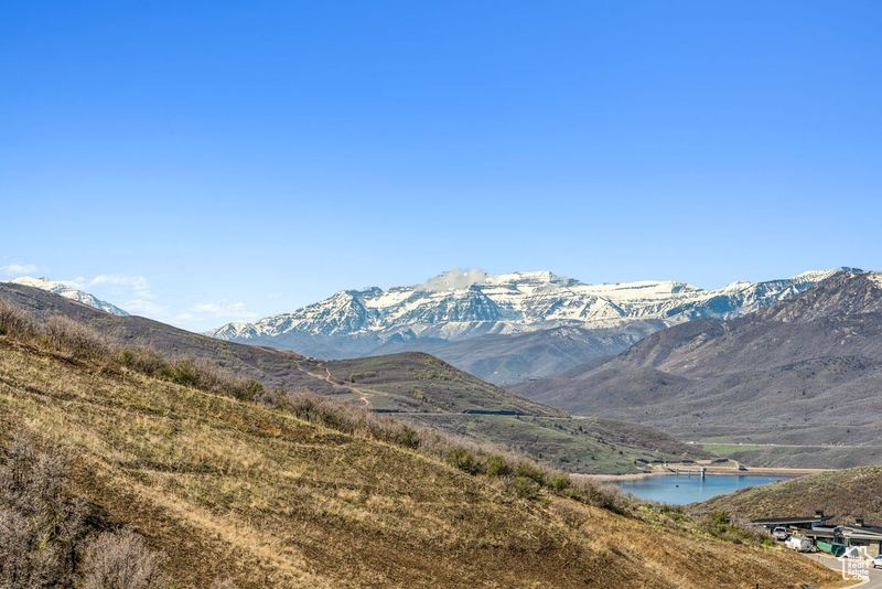 View of mountain feature featuring a water view