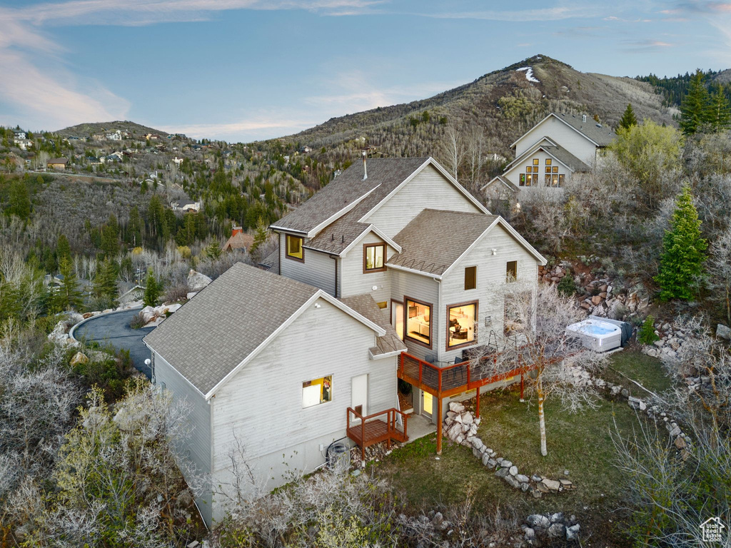 Bird's eye view featuring a mountain view