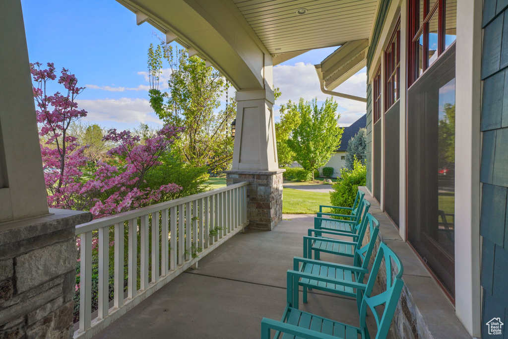 Balcony with a porch