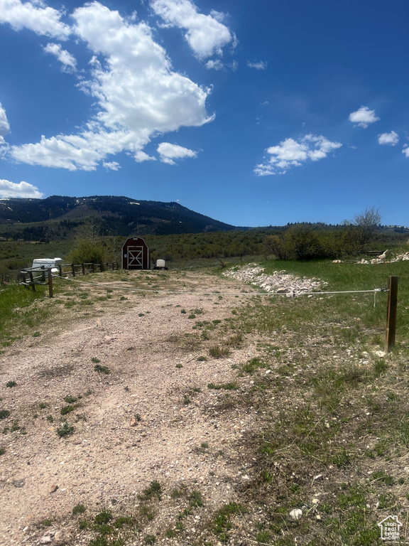 View of mountain background with rural landscape