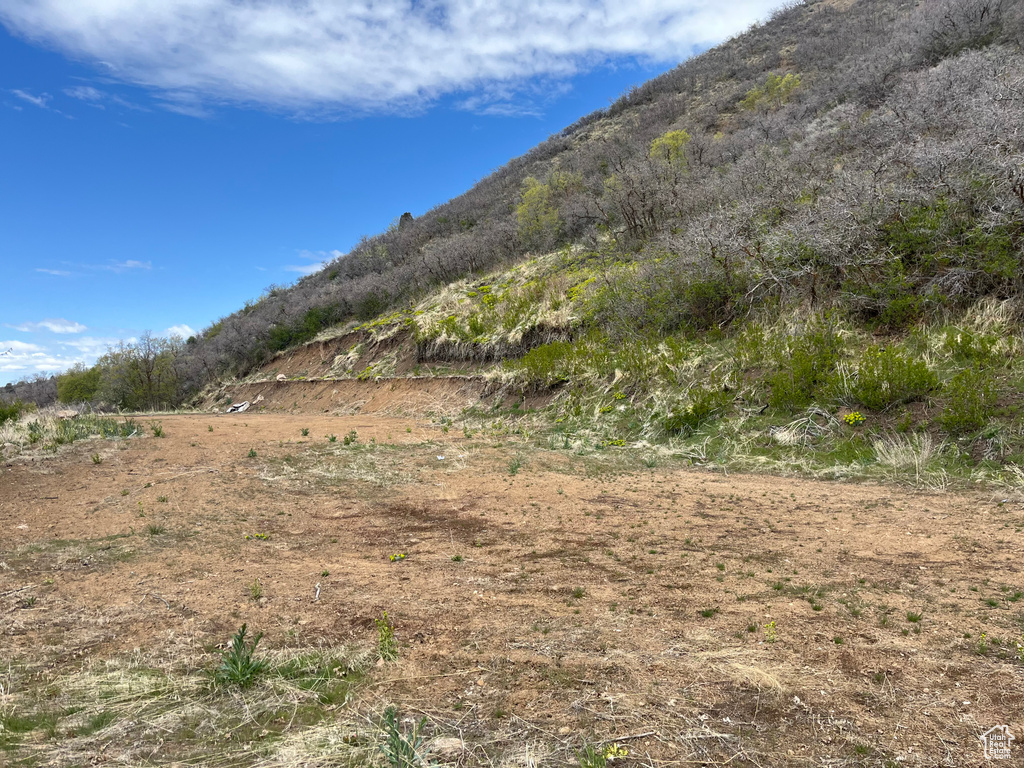 View of landscape featuring a mountain view