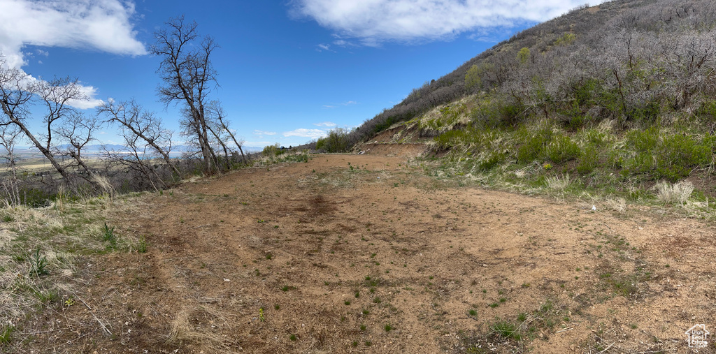 View of landscape featuring a mountain view