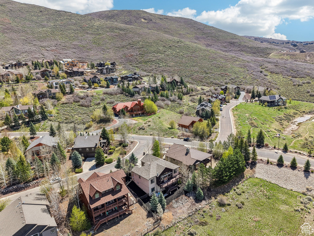 Bird\'s eye view with a mountain view and a residential view