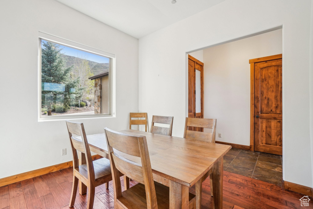 Dining space featuring baseboards