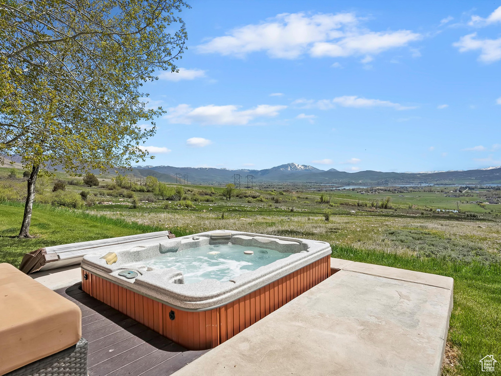 Mountain view featuring a rural view