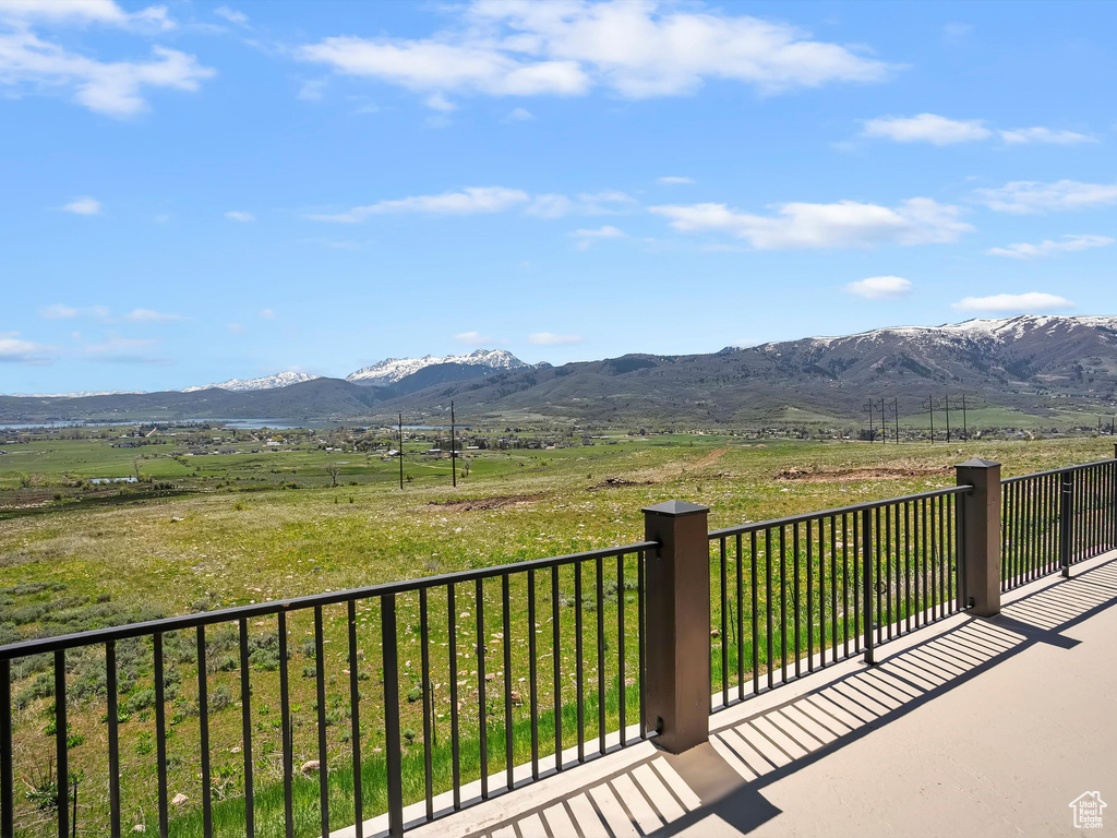 View of mountain feature with a rural view