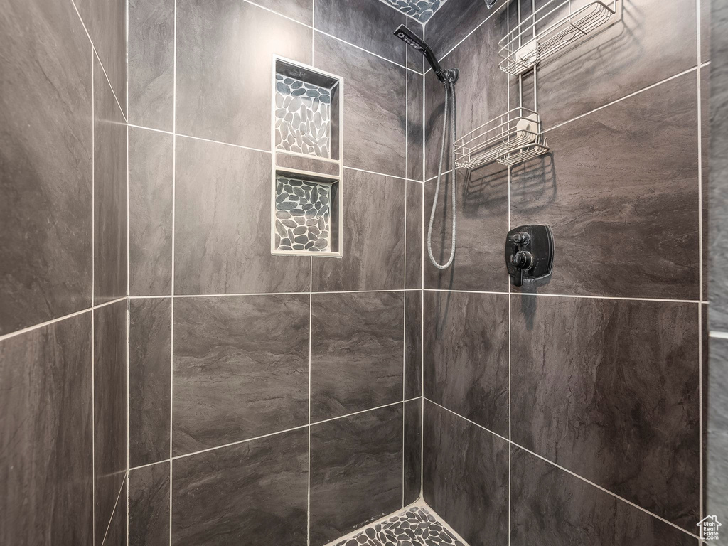 Room details featuring tiled shower