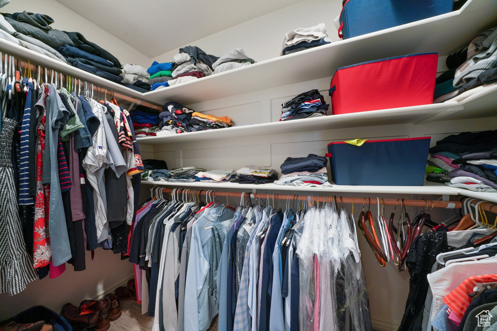 View of walk in closet
