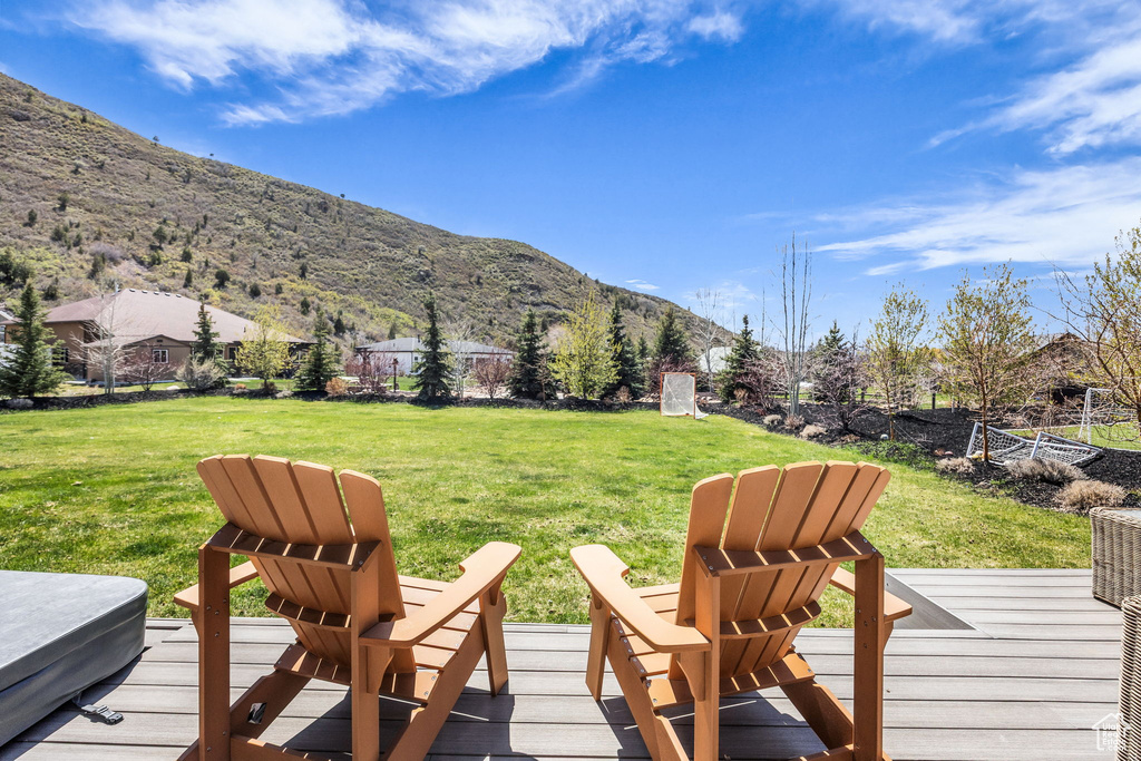 Deck with a mountain view