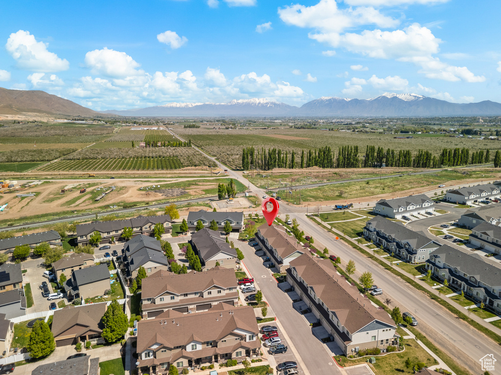 Drone / aerial view with a mountain view